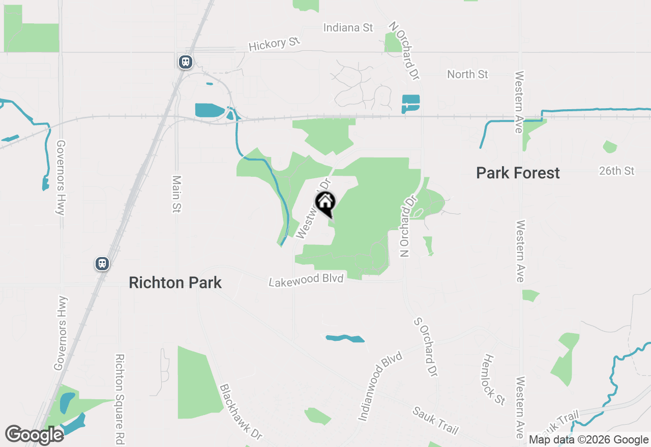 Map of 129 Warwick Street, Park Forest, IL 60466