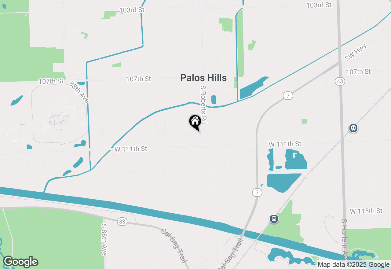 Map of 11050 S Roberts Road, Palos Hills, IL 60465