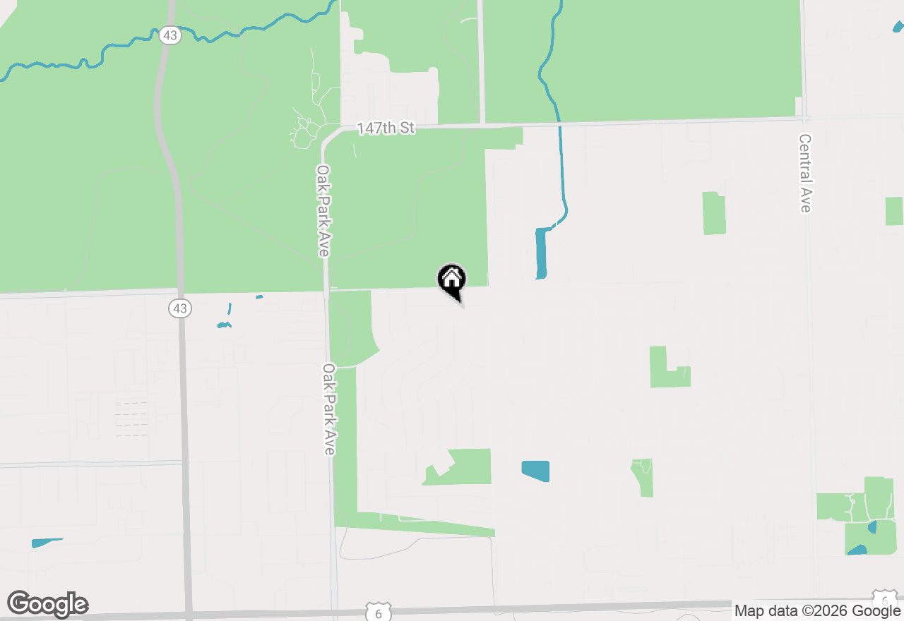 Map of 6432 Cedar Road, Oak Forest, IL 60452