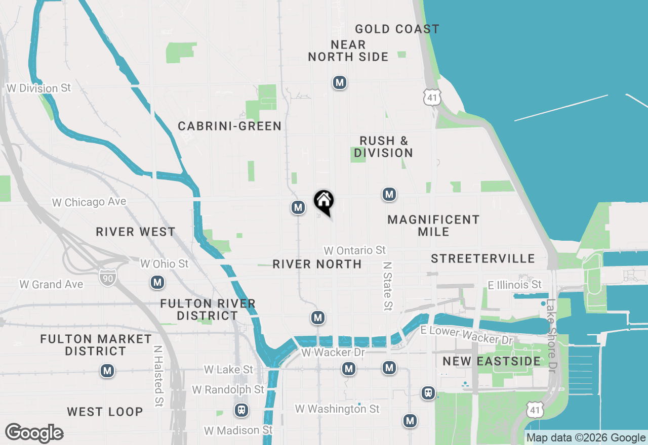 Map of 156 W Huron Street #2D, Chicago, IL 60654