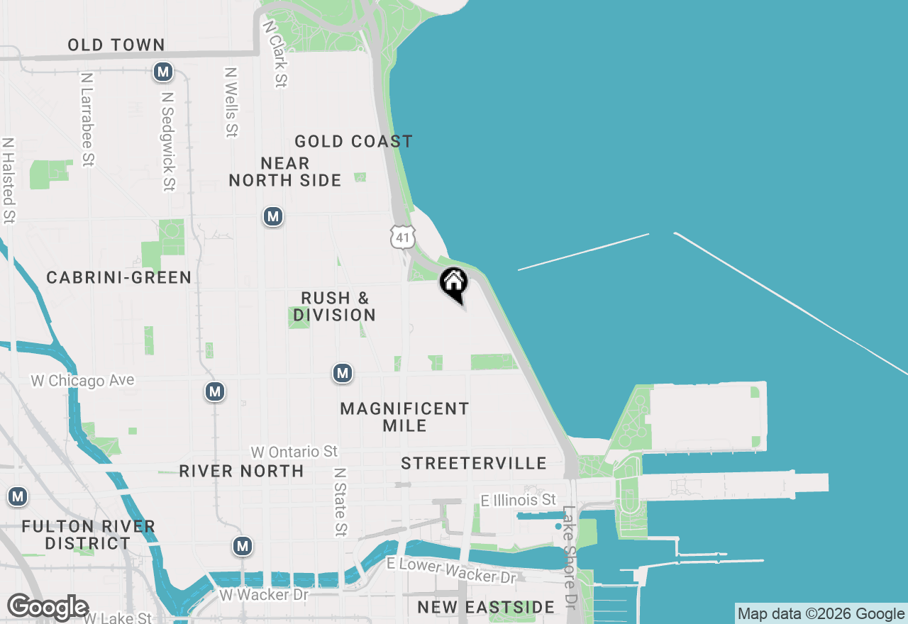 Map of 200 E Delaware Place #28A, Chicago, IL 60611