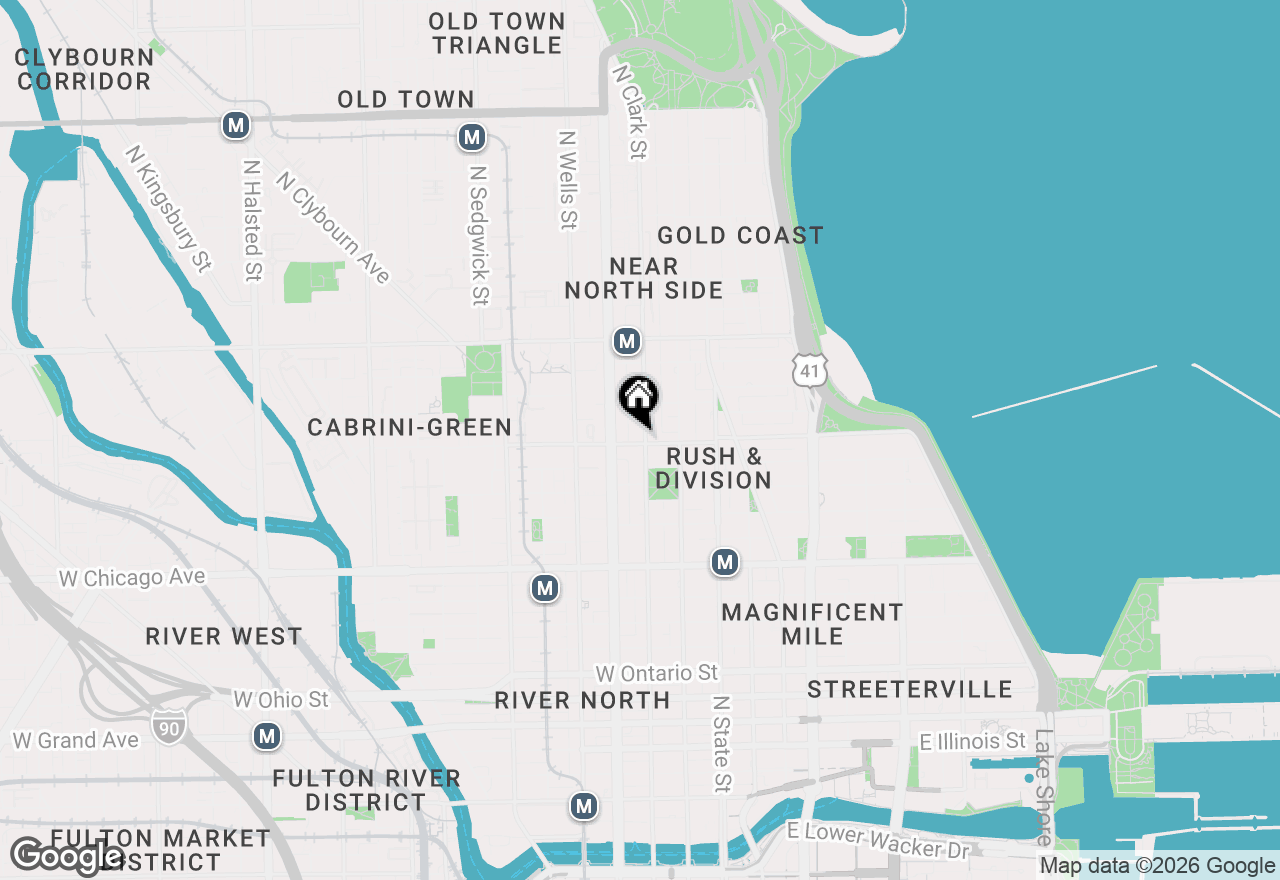 Map of 104 W Oak Street #6E, Chicago, IL 60610