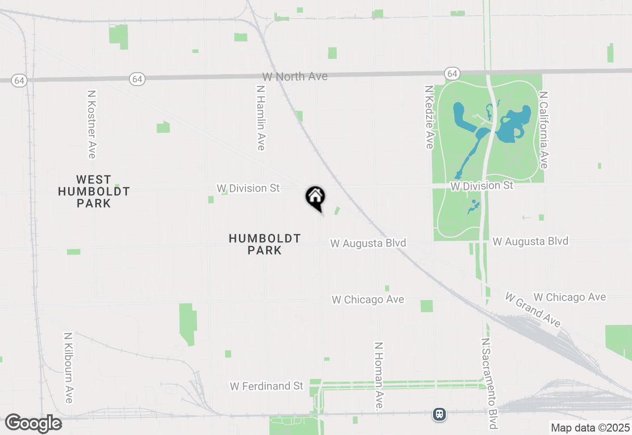 Map of 1058 N Central Park Avenue #1, Chicago, IL 60651