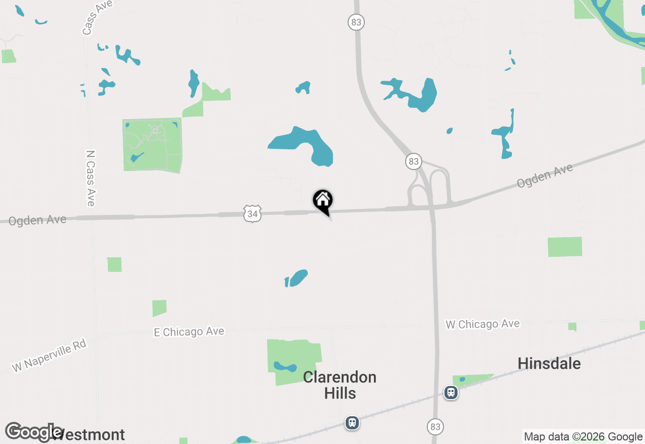 Map of 282 Stonegate Road, Clarendon Hills, IL 60514