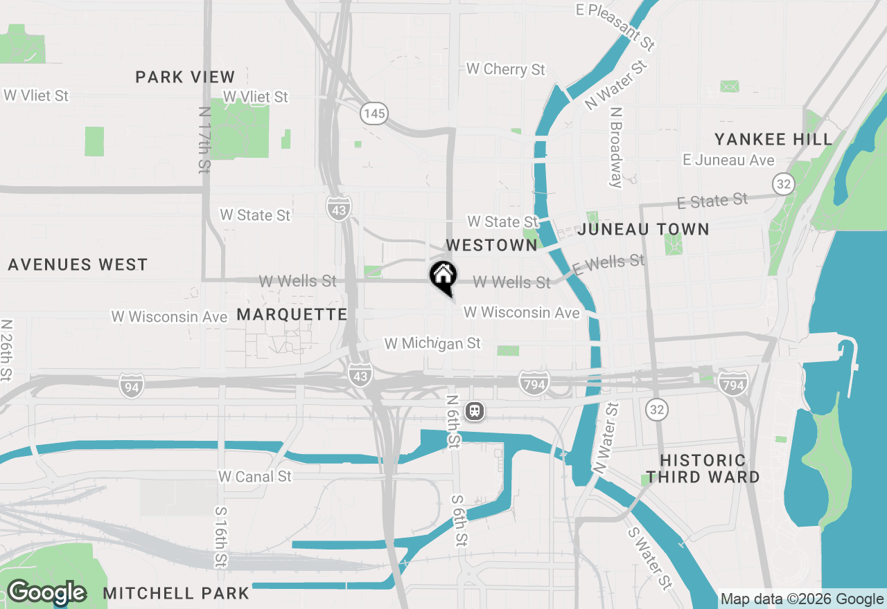Map of 606 W Wisconsin Ave #311, Milwaukee, WI 53203