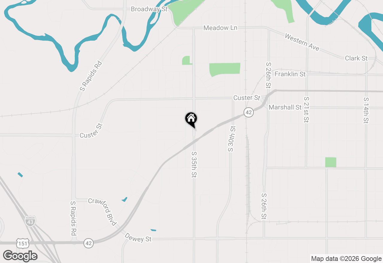 Map of 1212 S 35th St, Manitowoc, WI 54220