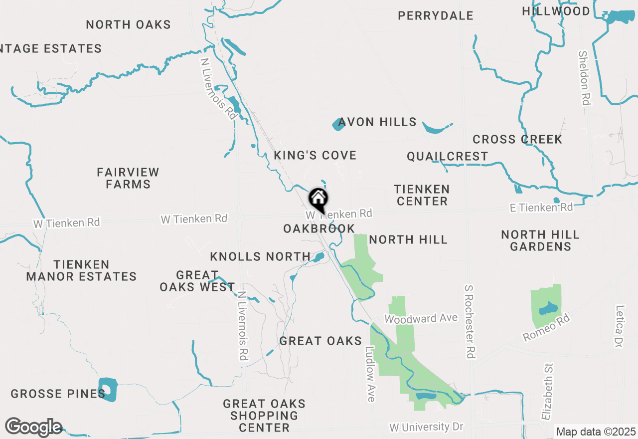 Map of 673 Oakbrook W, Rochester Hills, MI 48307