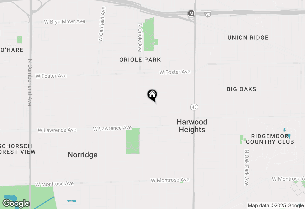 Map of 7502 W Strong Street, Harwood Heights, IL 60706