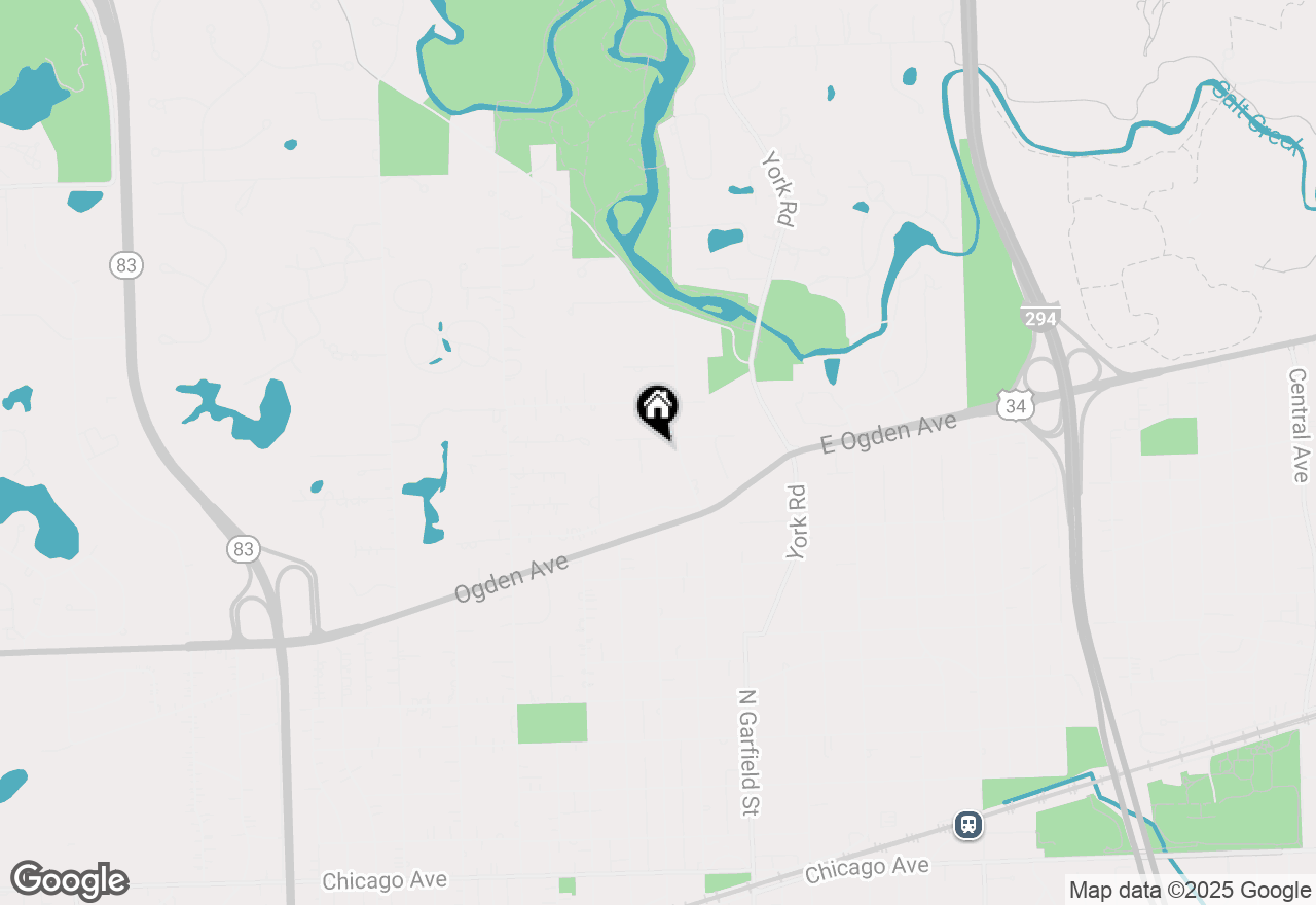 Map of 16 W Birchwood Avenue, Hinsdale, IL 60521