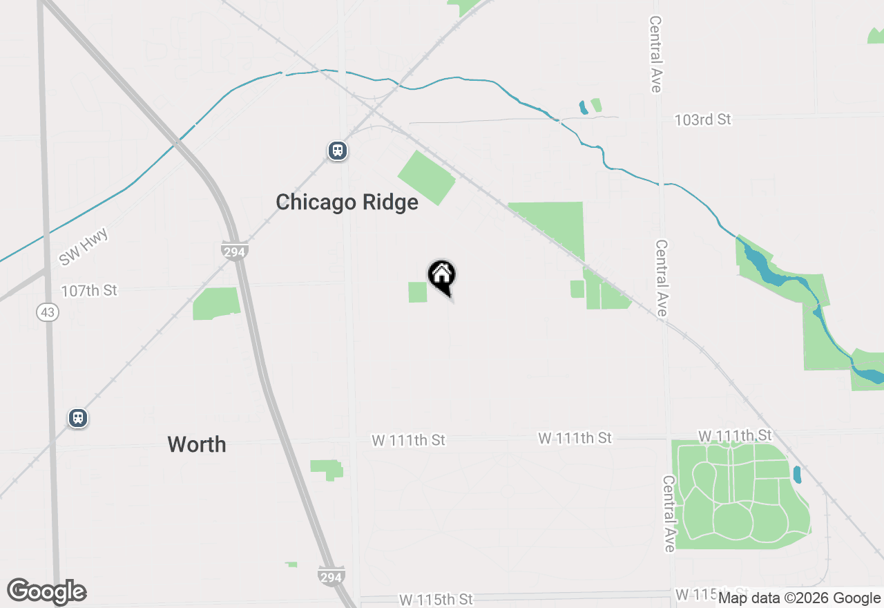 Map of 10736 Moody Avenue, Chicago Ridge, IL 60415