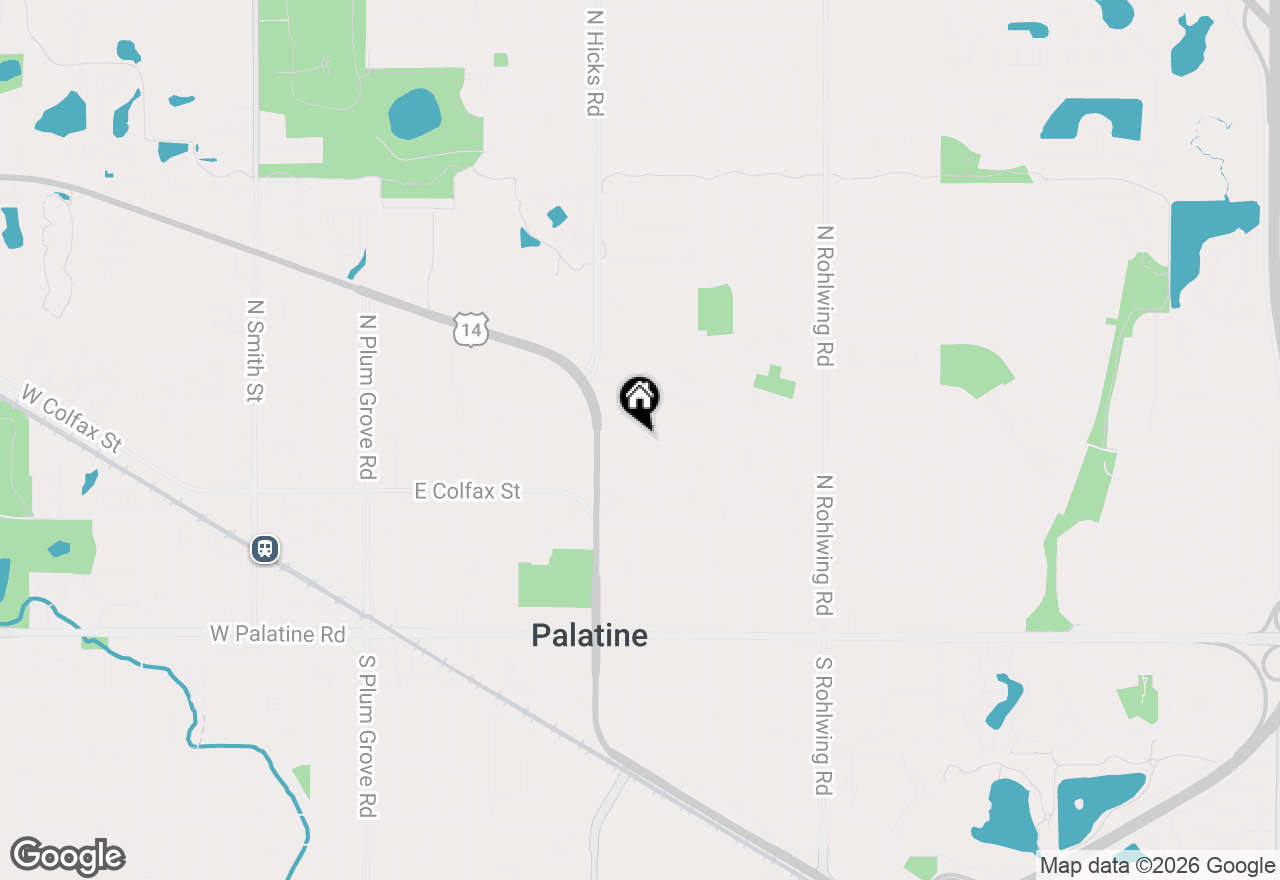 Map of 291 N Linden Avenue, Palatine, IL 60074