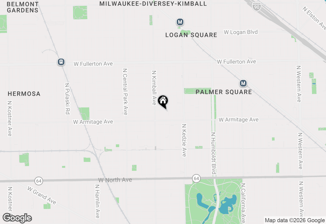 Map of 2040 N Spaulding Avenue #2S, Chicago, IL 60647