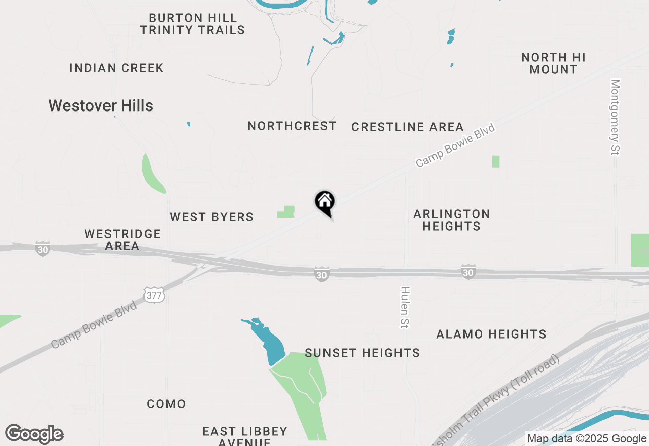Map of 4933 El Campo Avenue, Fort Worth, TX 76107