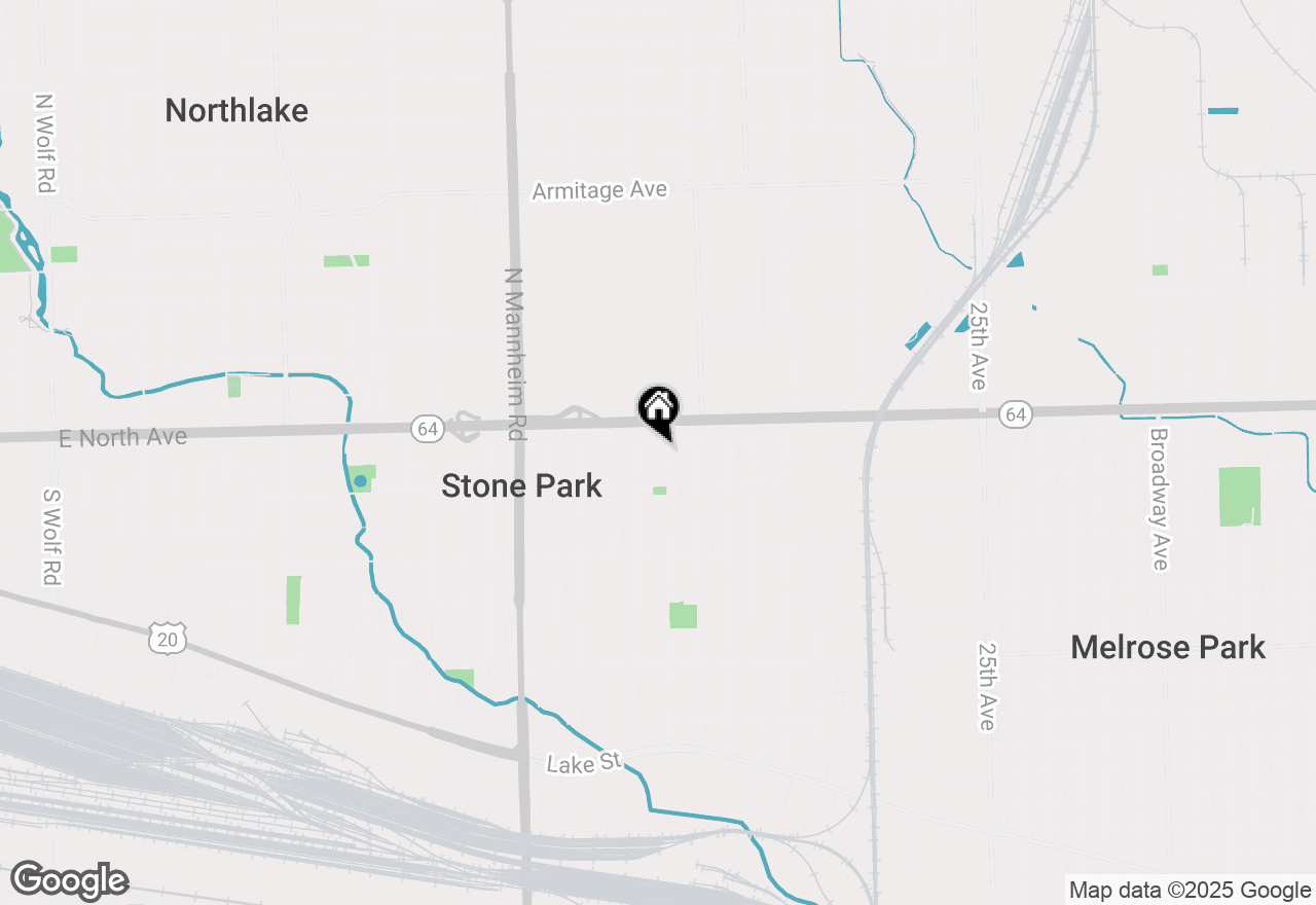 Map of 1822 N 36th Avenue, Stone Park, IL 60165