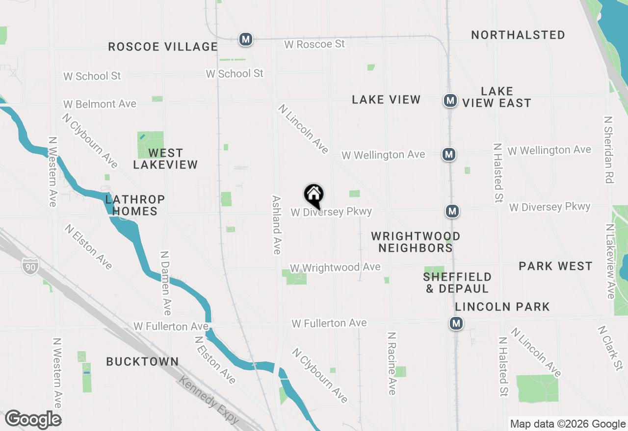 Map of 1441 W Diversey Parkway #2, Chicago, IL 60614
