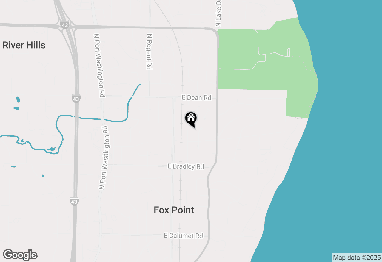 Map of 8124 N Poplar Dr, Fox Point, WI 53217
