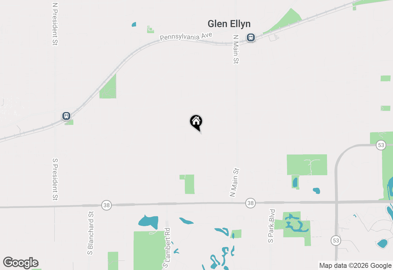 Map of 405 Greenfield Avenue, Glen Ellyn, IL 60137