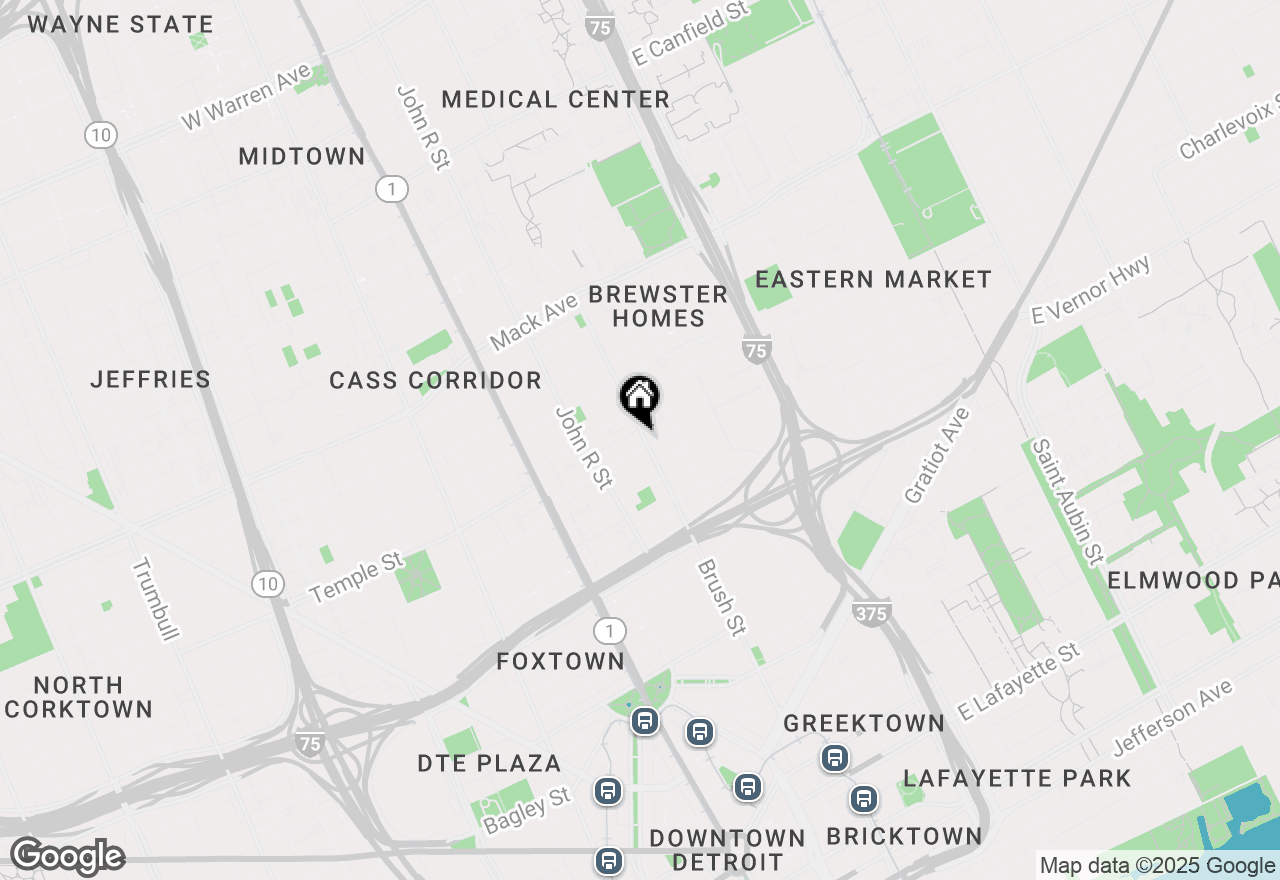 Map of 2805 Brush Street, Detroit, MI 48201