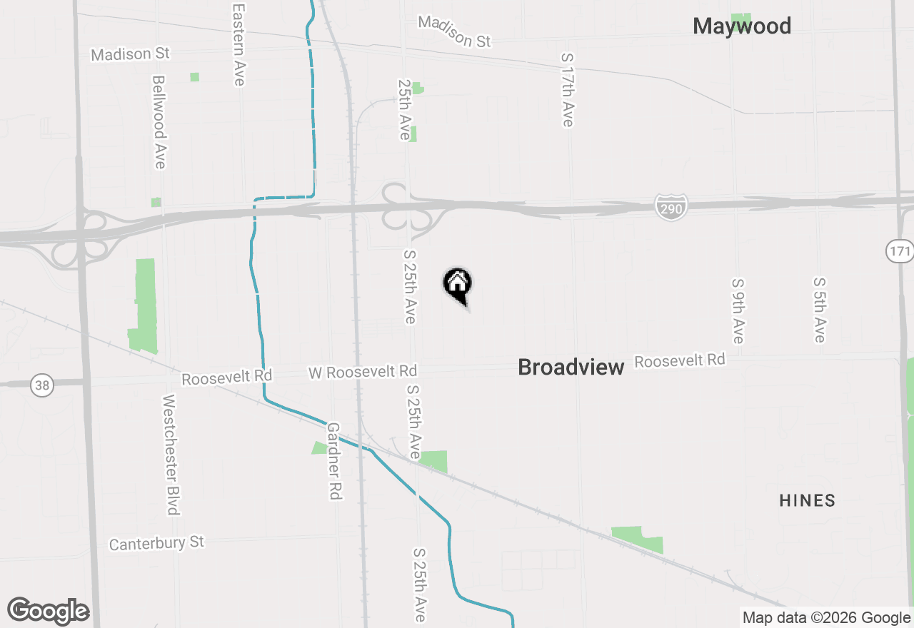 Map of 2023 S 23rd Avenue, Broadview, IL 60155