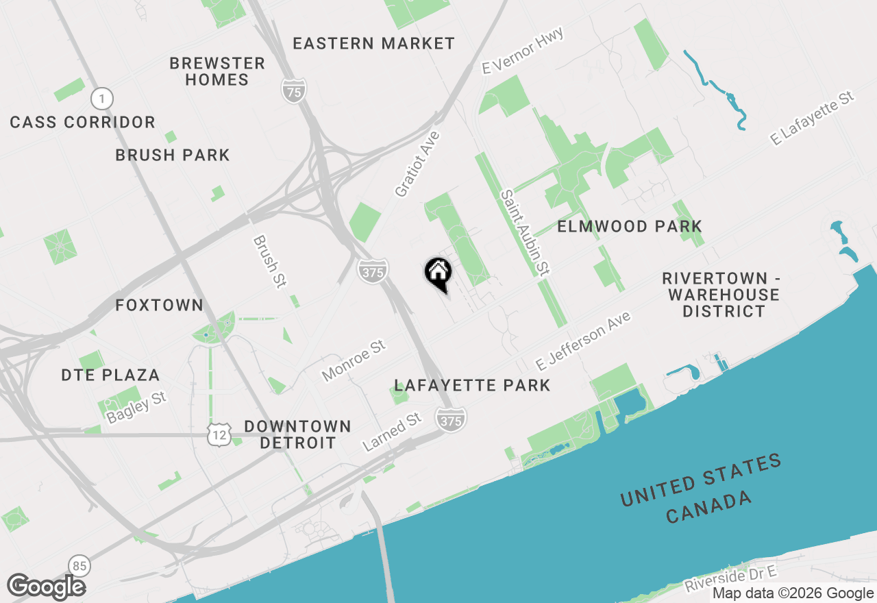 Map of 1309 Joliet Place, Detroit, MI 48207