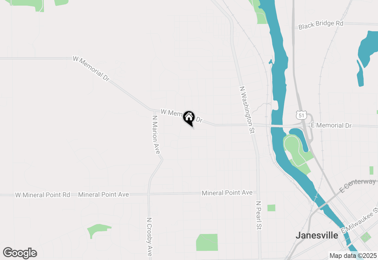 Map of 923 Church Street, Janesville, WI 53548