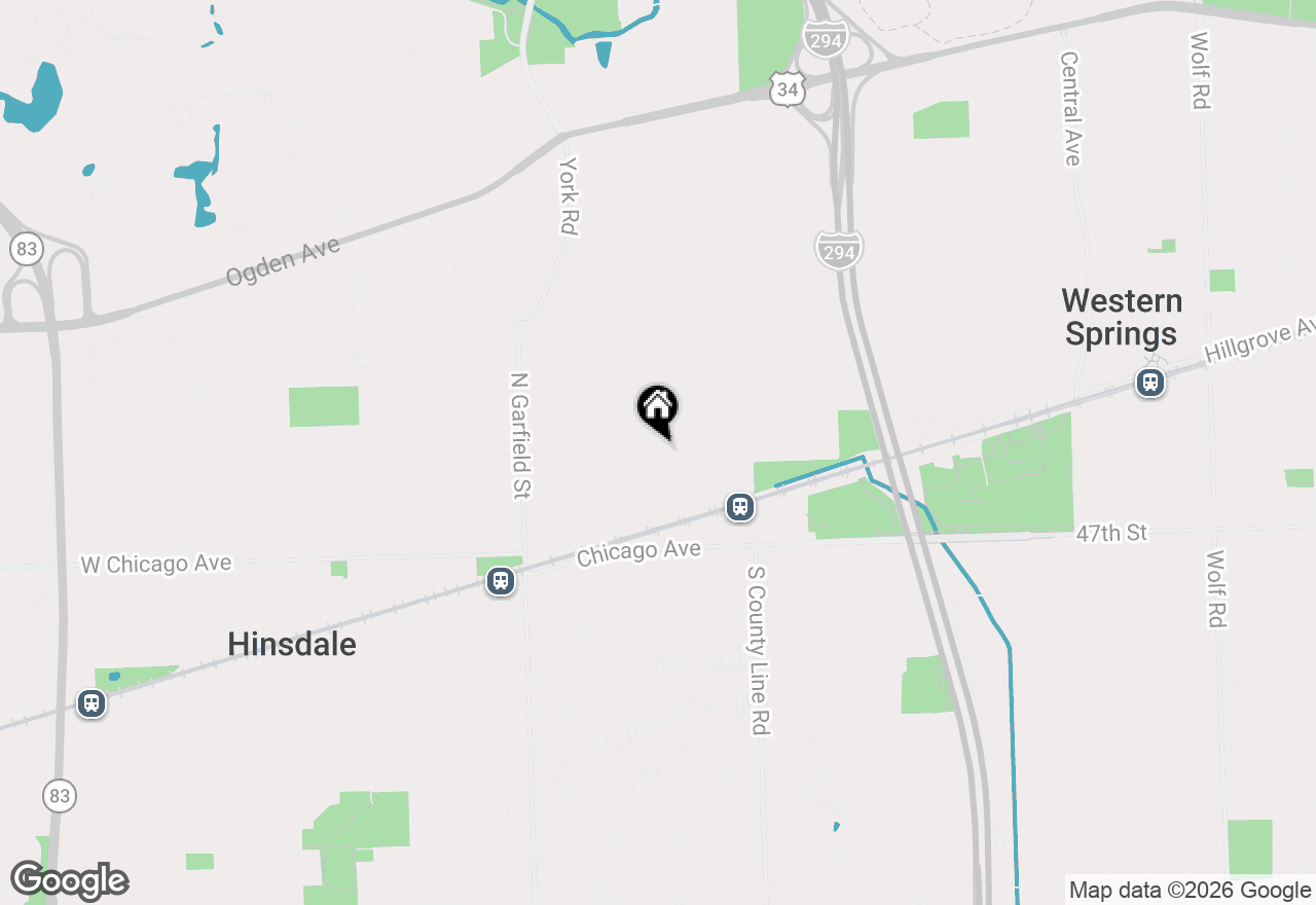 Map of 317 E Walnut Street, Hinsdale, IL 60521