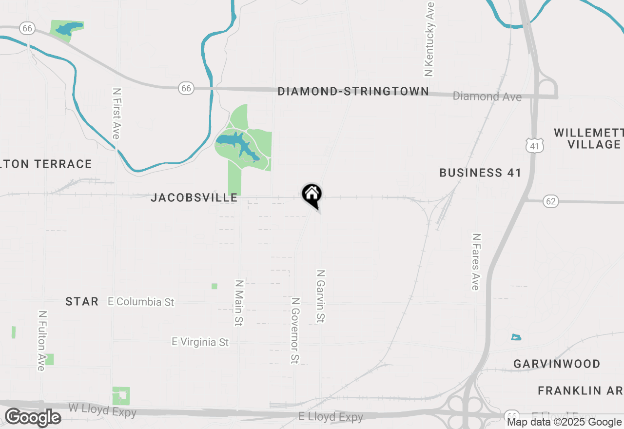 Map of 1413 N Elliott Street, Evansville, IN 47711