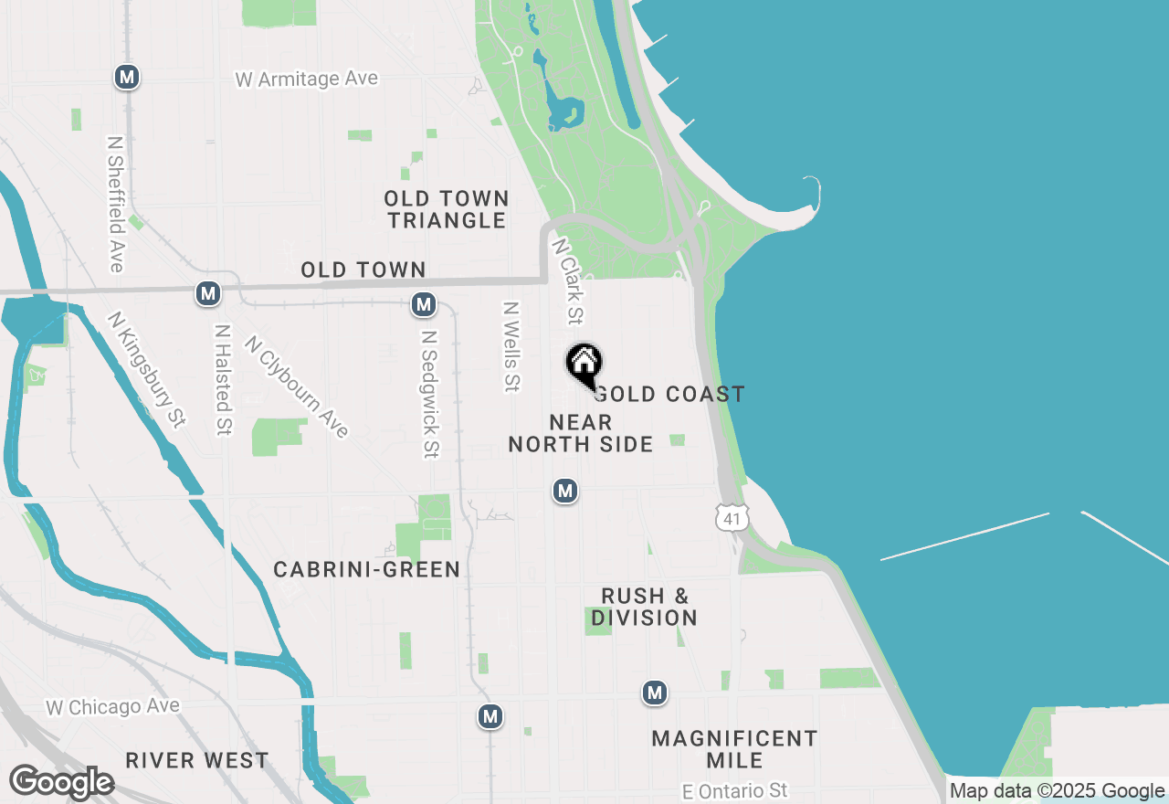 Map of 1340 N Sutton Place, Chicago, IL 60610