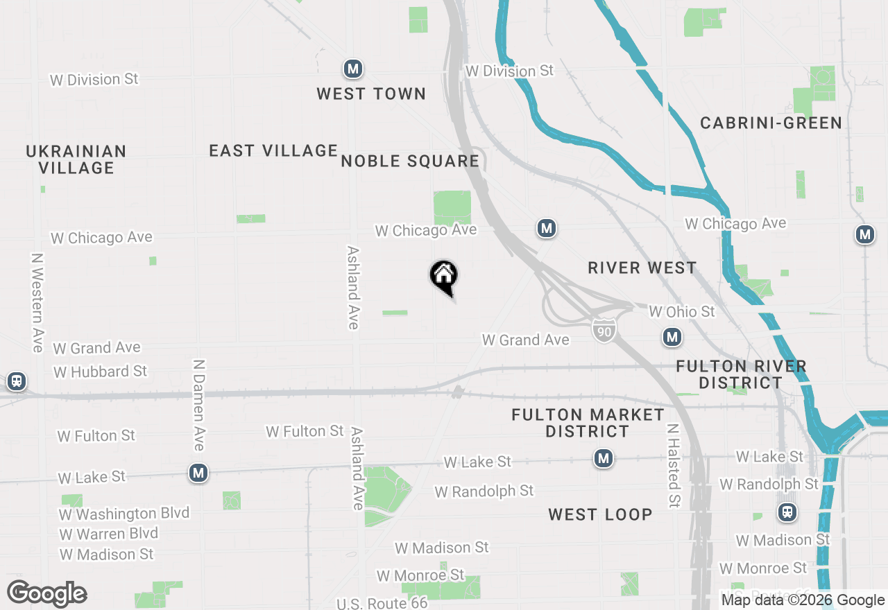 Map of 1354 W Ohio Street, Chicago, IL 60642