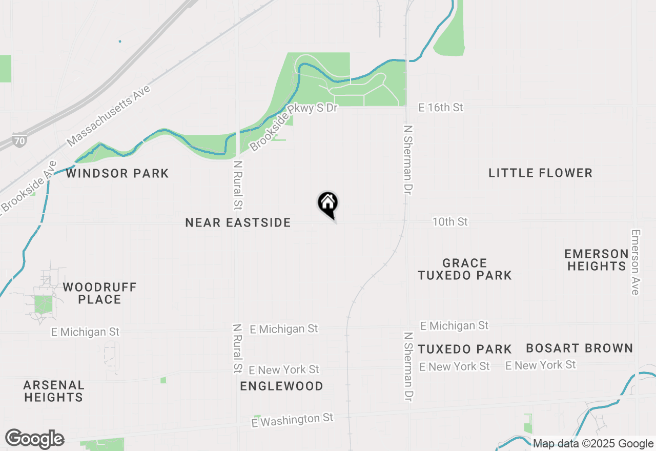 Map of 3317 E 10th Street, Indianapolis, IN 46201