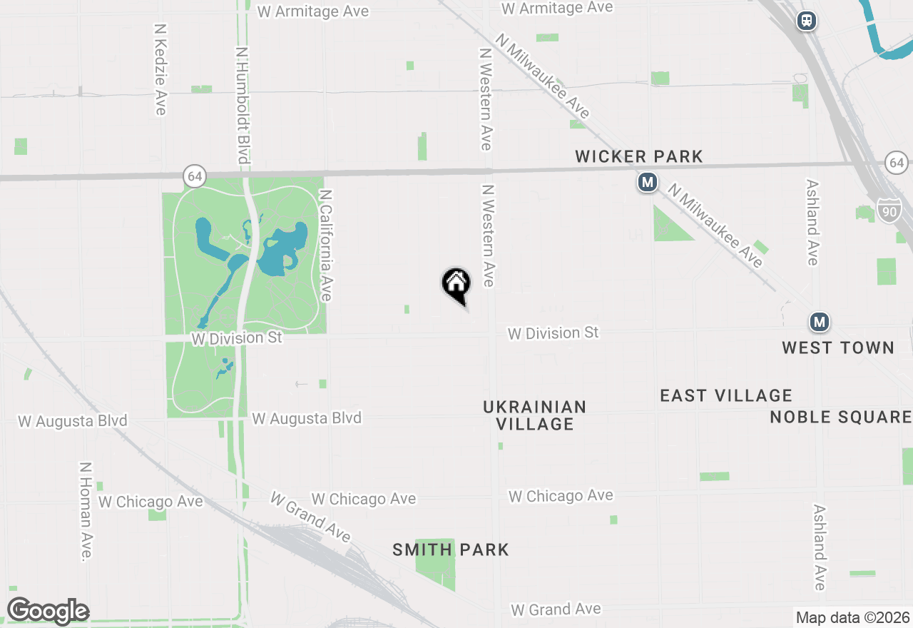 Map of 1229 N Campbell Avenue #2, Chicago, IL 60622