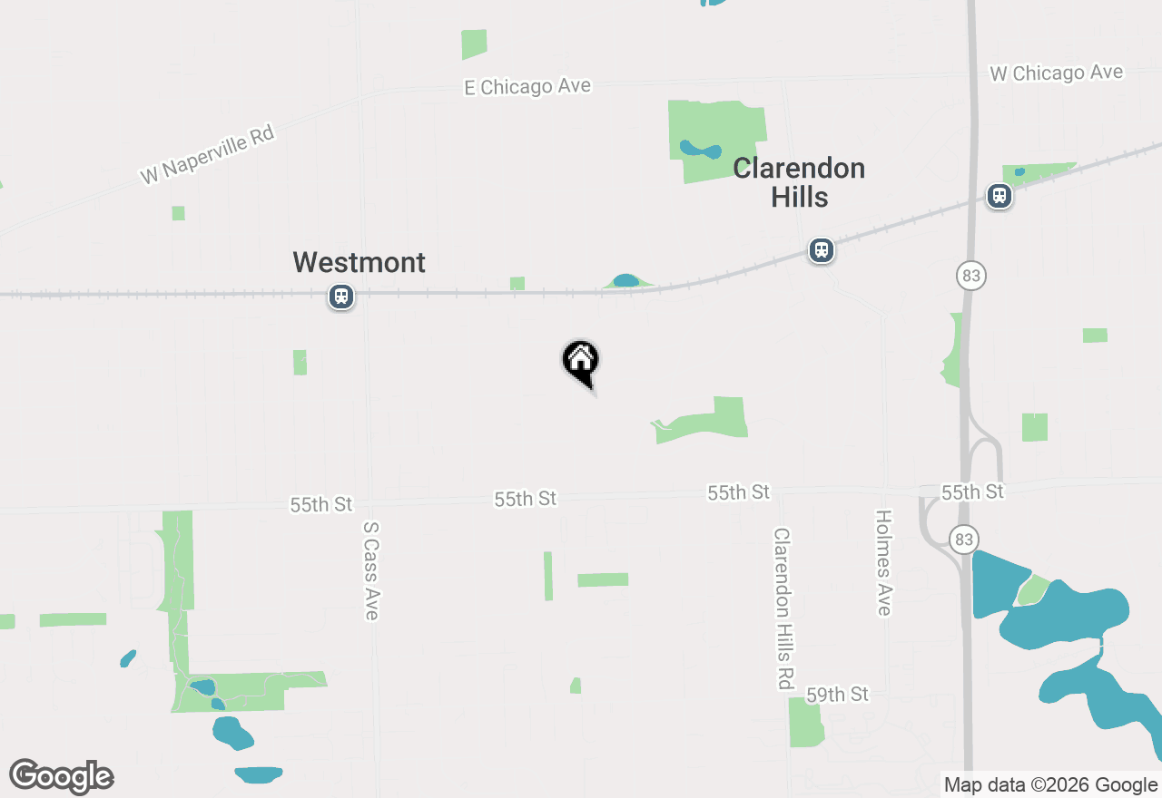 Map of 447 Ridge Avenue, Clarendon Hills, IL 60514