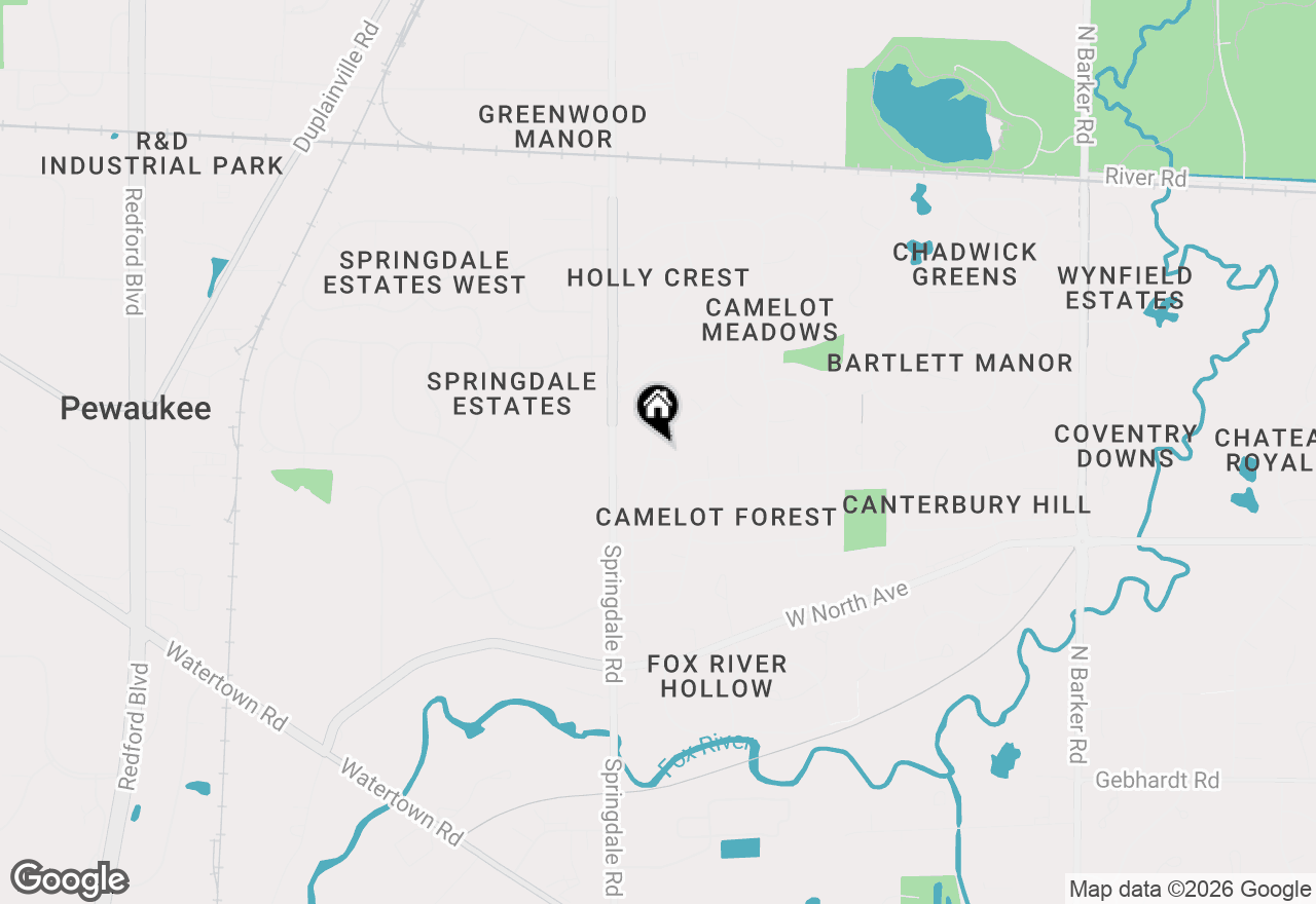 Map of 2490 De Carlin Dr, Brookfield, WI 53045