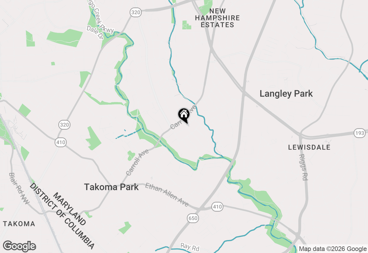 Map of 820 Davis Avenue, Takoma Park, MD 20912