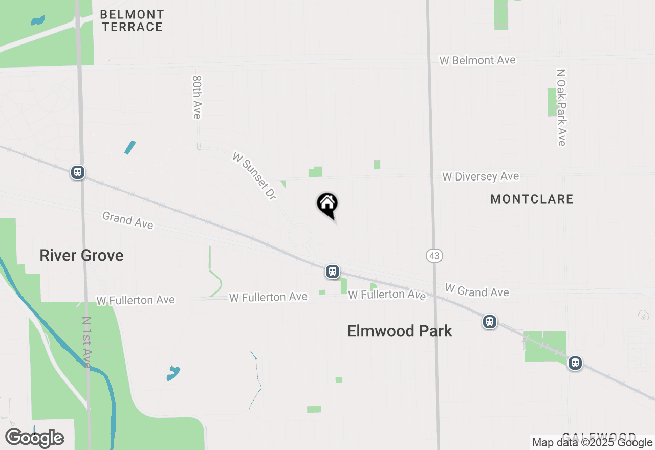 Map of 2618 N 75th Court #3, Elmwood Park, IL 60707