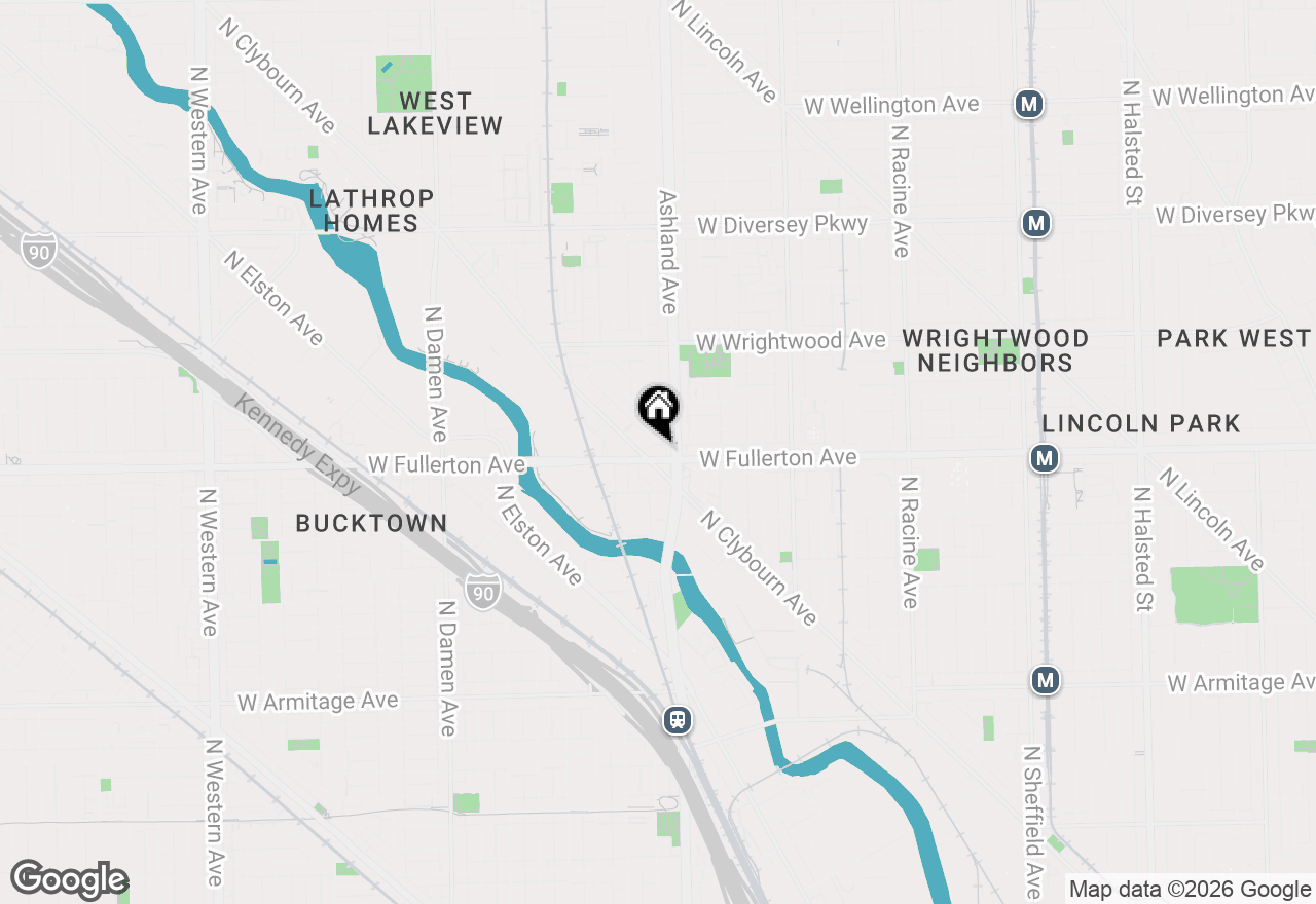 Map of 1610 W Fullerton Avenue #207, Chicago, IL 60614
