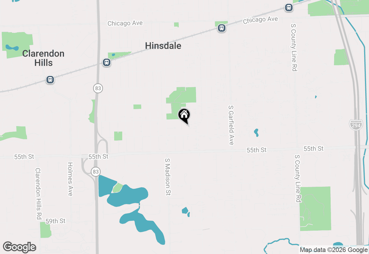 Map of 821 S Clay Street, Hinsdale, IL 60521