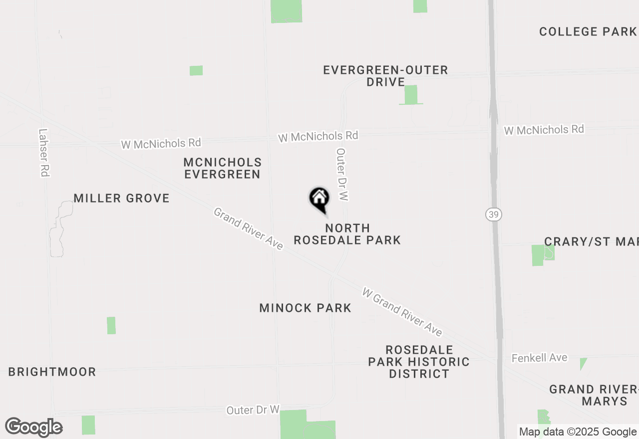 Map of 16504 Edinborough Road, Detroit, MI 48219