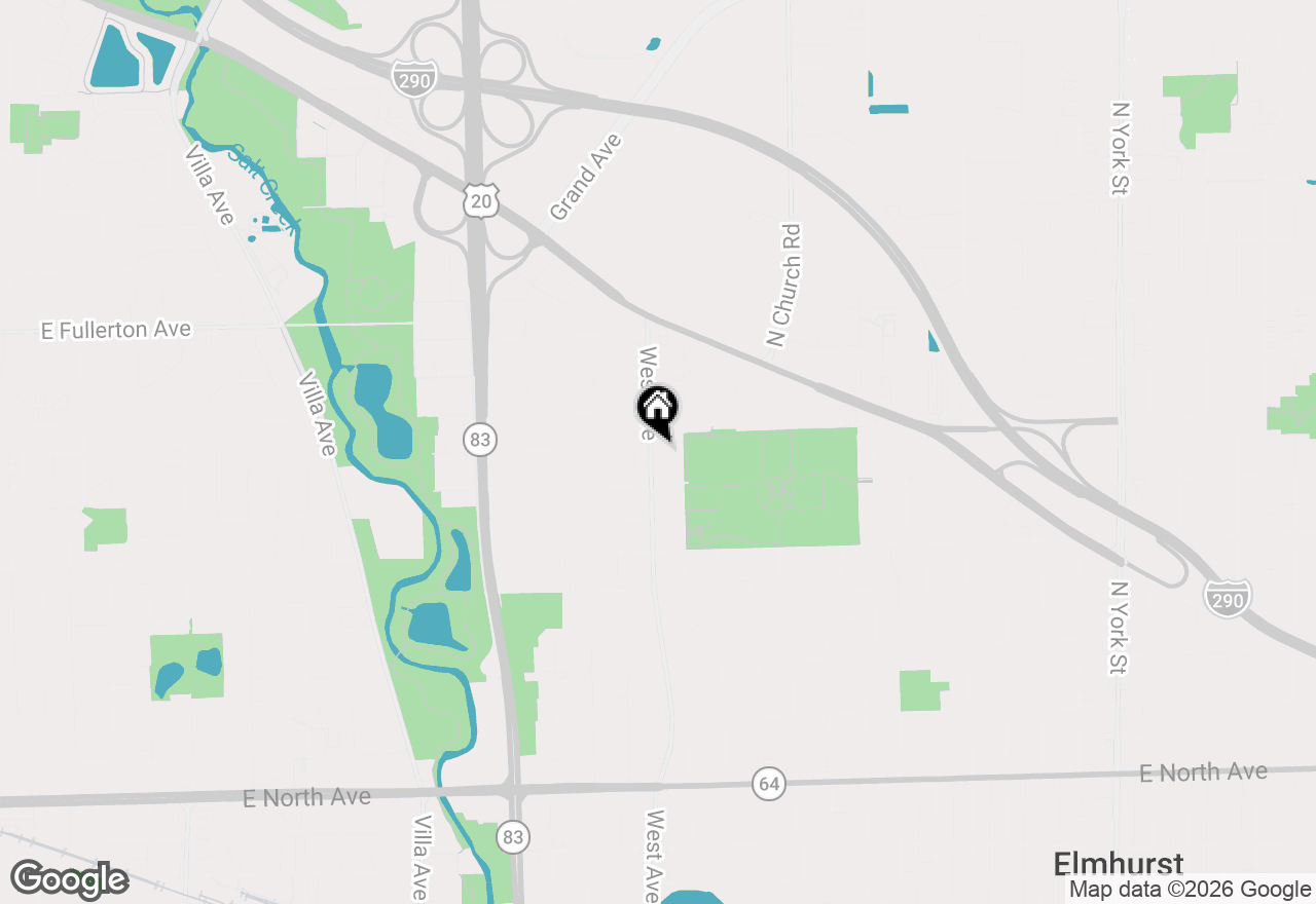 Map of 597 N West Avenue, Elmhurst, IL 60126