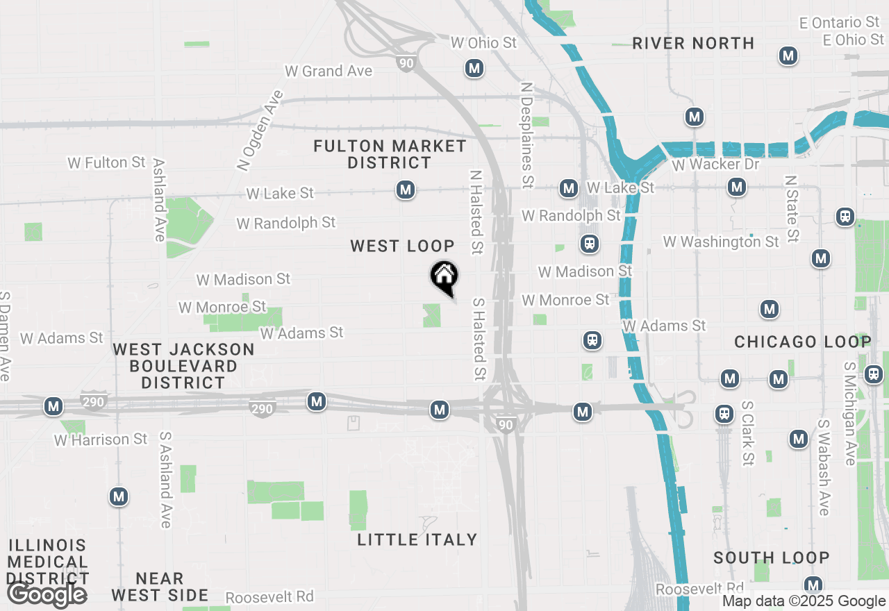 Map of 849 W Monroe Street #PH5, Chicago, IL 60607