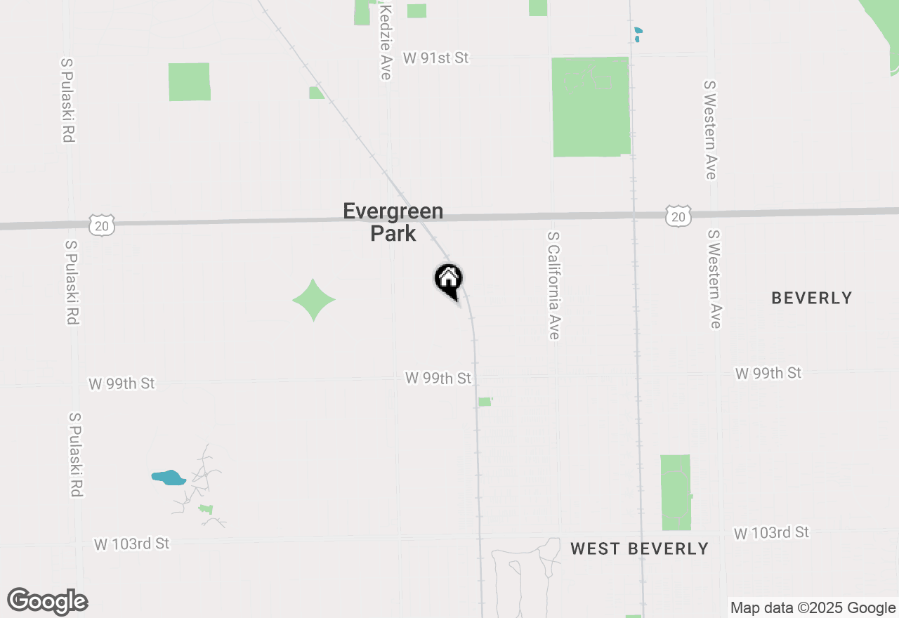 Map of 9656 S Utica Avenue, Evergreen Park, IL 60805