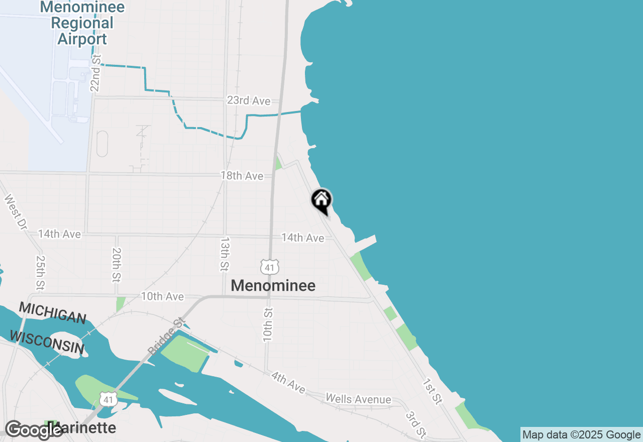 Map of 1505 1st St, Menominee, MI 49858