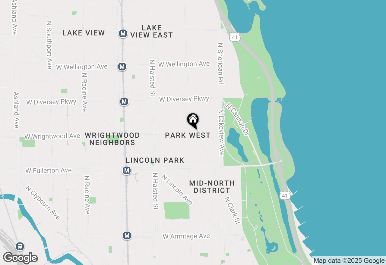 Map of 607 W Wrightwood Avenue #607, Chicago, IL 60614