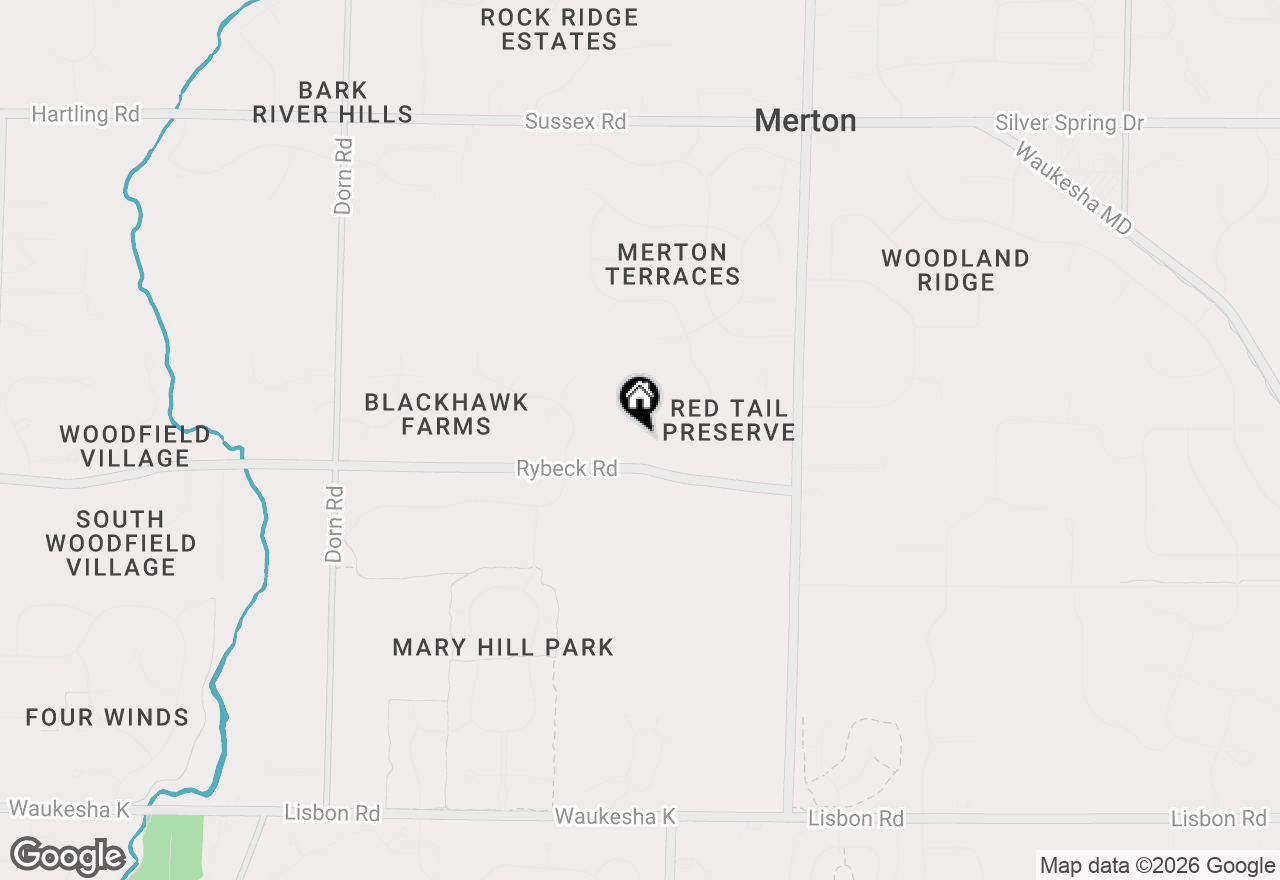 Map of N62W28550 Rybeck Rd, Hartland, WI 53029