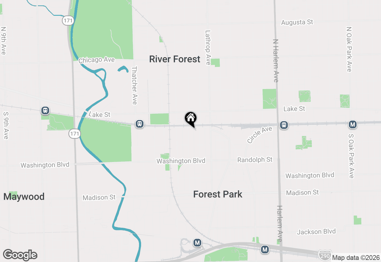 Map of 343 Franklin Avenue, River Forest, IL 60305