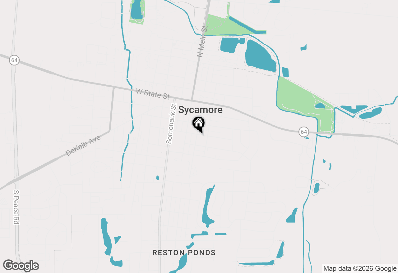 Map of 406 S Locust Street, Sycamore, IL 60178