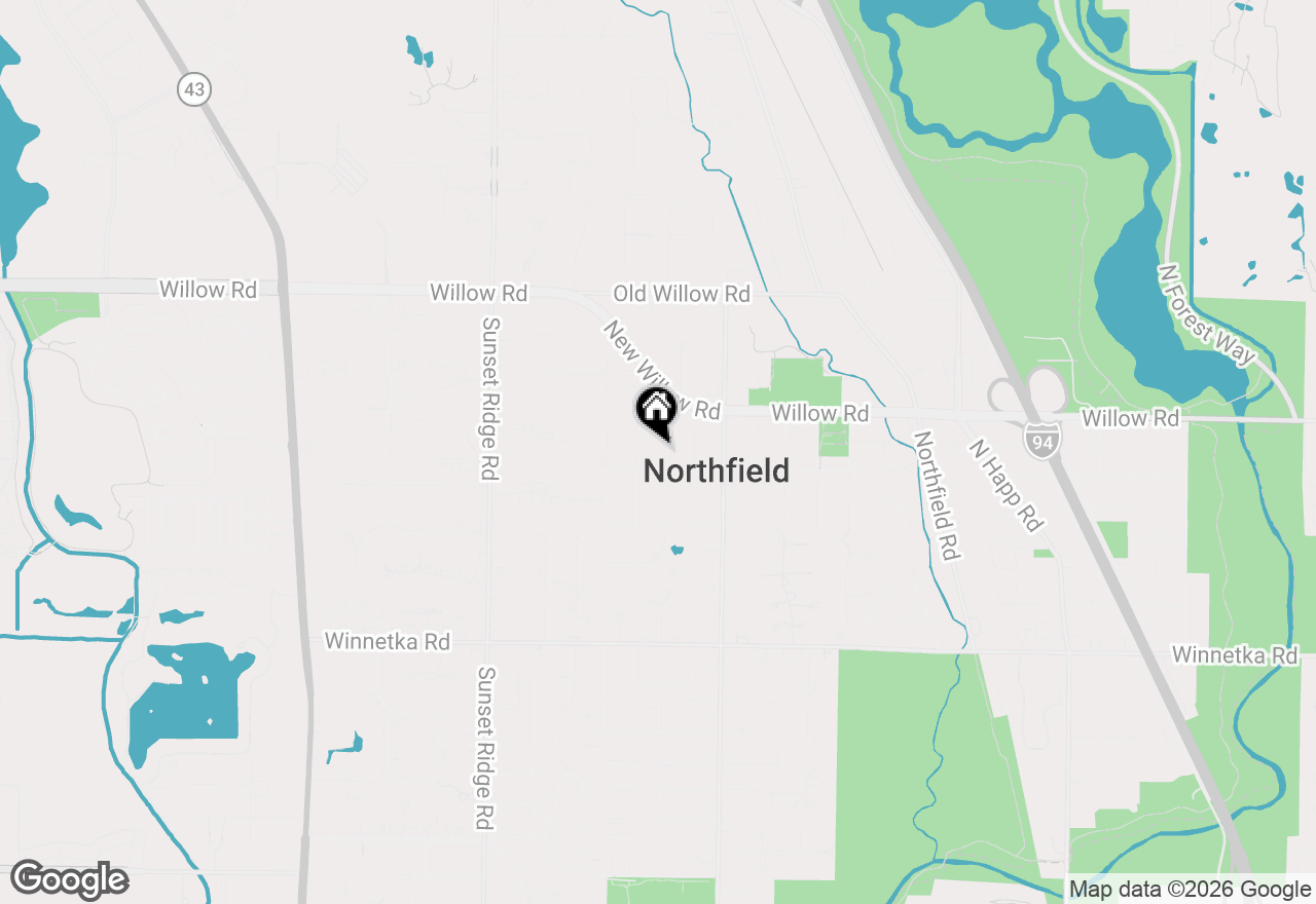 Map of 320 Thackeray Lane, Northfield, IL 60093