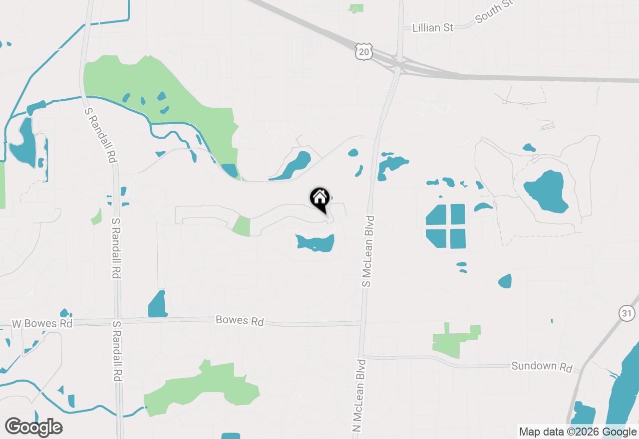 Map of 1633 Pebble Beach Circle, Elgin, IL 60123