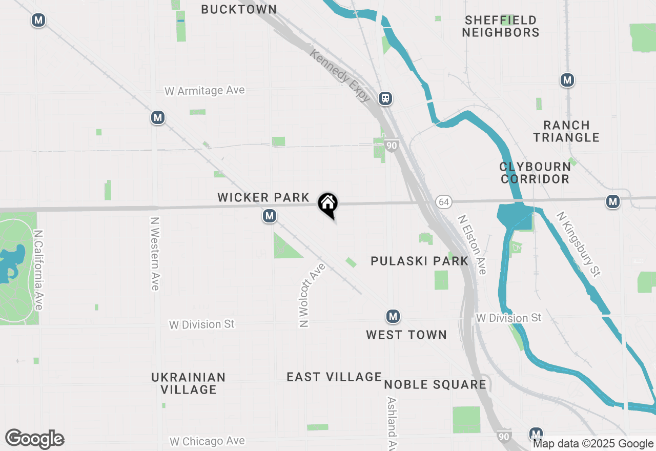 Map of 1512 N Wood Street #1S, Chicago, IL 60622