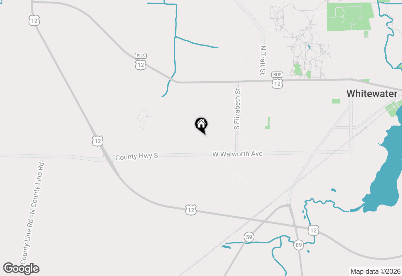 Map of 416 S Woodland Dr, Whitewater, WI 53190